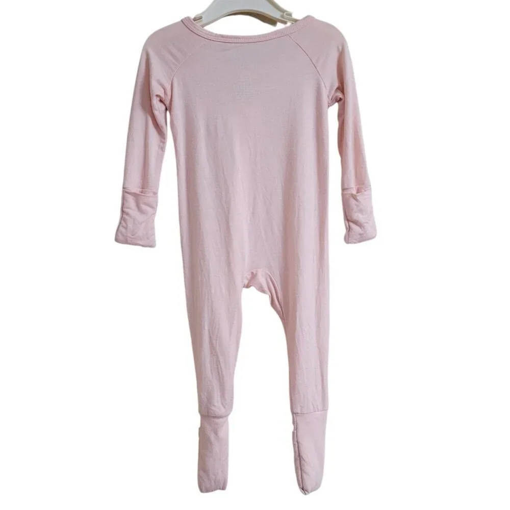 SCAINF Bamboo 0-3 Mo Baby Girl Light Pink Zippy‎ Pajamas Solid Sleeper Zipper